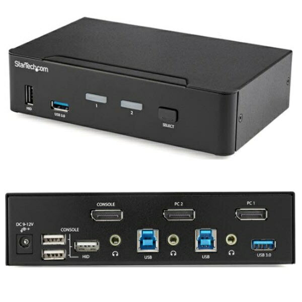 乐天商城 - StarTech.com KVMスイッチ/2ポート/1画面/DisplayPort 1.2/4K60Hz/USB 3.0ハブ/オーディオ/CPU切替器 SV231DPU34K