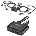 【最大1500円OFFクーポン】 StarTech.com ケーブル一体型 2ポートUSB DisplayPort KVMスイッチ 4K/60Hz対応CPU切替...
