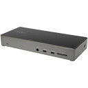 【ポイント最大24倍!】 StarTech.com USB Type-C ドッキングステーション/トリプル4Kディスプレイ対応ドック/100W USB PD/D...