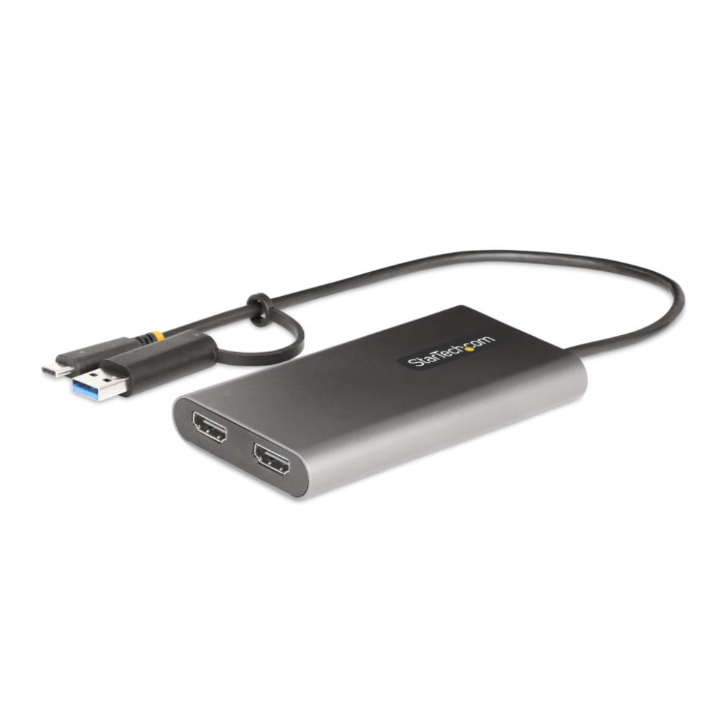 StarTech.com ディスプレイアダプター/USB-CまたはUSB 3.0接続/デュアルモニター/4K60Hz HDMI/100W USB PDパススルー 109B-USBC-HDMI