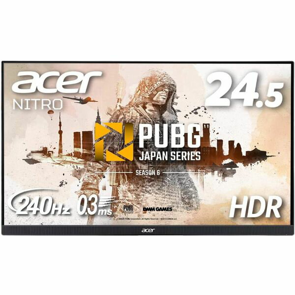 Rakuten - Acer ゲーミングモニター 24.5型 フルHD 1920x1080 VA パネル ノングレア NITRO XF2 XF252QXbmiiprzx モニター 応答速度 0.3ms リフレッシュレート 240Hz 輝度 400cd/m2 HDMI DisplayPort ゲーム 24 インチ ディスプレイ 【キズあり】