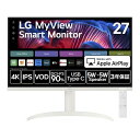 LG 27 型 液晶モニター スマートモニター IPS 高画質 4K ( 3840 × 2160 ) 非光沢 60Hz HDMI USB-typeC 対応 サブスク NETFLIX Youtube 視聴 可能 ブルーライト カット チルト 高さ 調節 機能 リモコン 付き 新品 27SR75U-W
