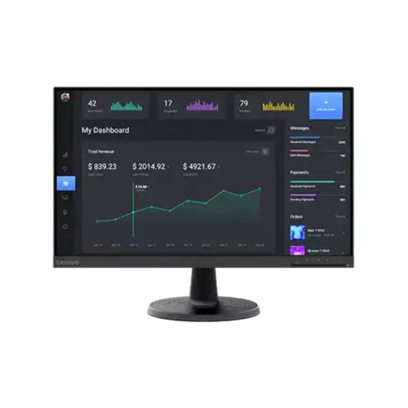 Lenovo 23.8型 ワイド モニタ D24-40 67A2KAC6JP FHD 1920×1080 VA パネル ノングレア WLEDバックライト 応答速度 6ms 75Hz HDMI VGA D-Sub チルト VESA規格 レノボ ディスプレイ インチ モニター