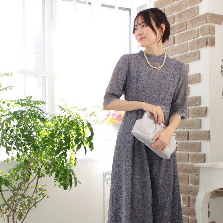 パーティードレス 結婚式 服装 親族 披露宴 大人 ドレス レース ロングドレス 20代 30代 40代 おしゃれ お呼ばれ 二次会ドレス 謝恩会 演奏会 発表会 ブルードレス 3-5134