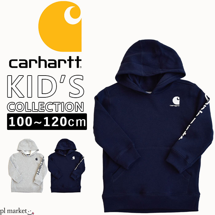  Carhartt カーハート LOGO SWEATSHIRT プルオーバーフーディー キッズ パーカー 裾リブ 袖リブ 裏起毛 カジュアル シンプル あったかい ストリート アメカジ 男の子 女の子 ユニセックス 2022SS CA8850