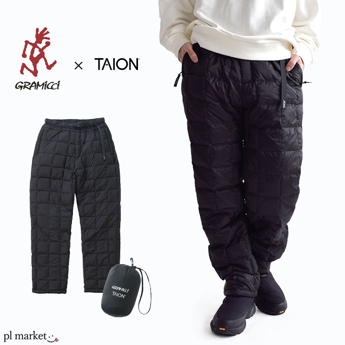 【2023秋冬新作】GRAMICCI×TAION グラミチ タイオン DOWN PANT/ダウンパンツ ロングパンツ メンズ レディース ユニセックス 秋 冬 ブラック S-L G3FU-P103-TG