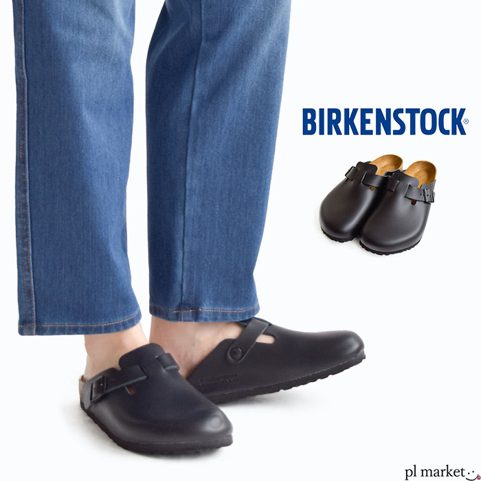 正規取扱店 BIRKENSTOCK ビルケンシュトック Boston ボストン ナチュラルレザー メンズ レディース ユニセックス サンダル ナロー レギュラー 黒 Black ブラック サボ シューズ 靴 60191/60193