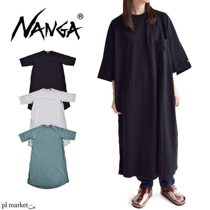 楽天plmarket ピーエルマーケット【2023春夏新作】NANGA ナンガ ECO HYBRID LOOSE FIT CUT ONE PIECE エコハイブリッド ルーズフィット カットワンピース ビッグシルエット ロゴ プリント レディース シンプル カジュアル ストリート アウトドア NW2222-1G207