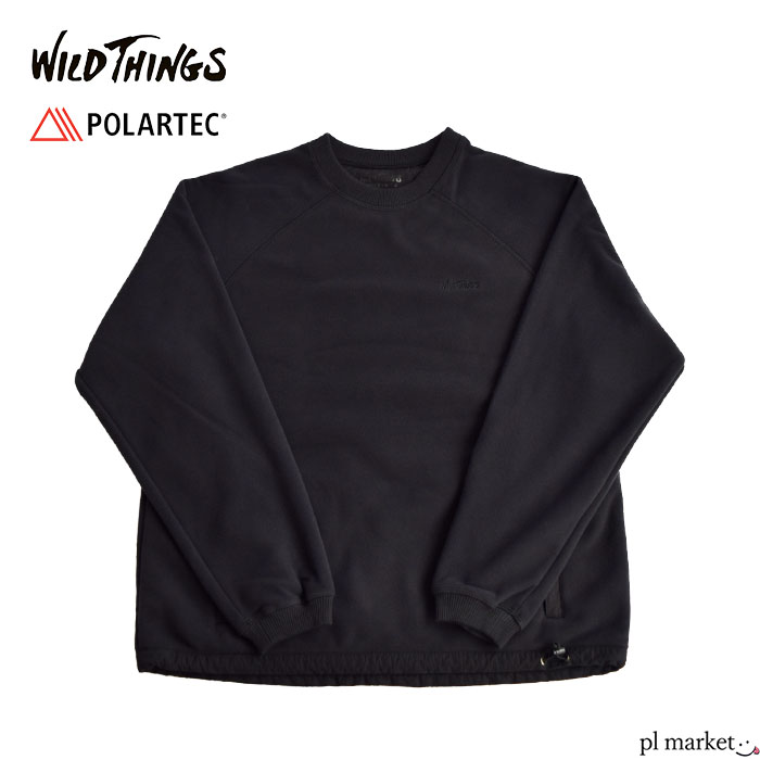 正規取扱店 【2023秋冬新作】ワイルドシングス WILDTHINGS トップス POLARTEC Wind Pro Pullover Crew メンズ レディース ユニセックス 春 夏 秋 ポリエステル フリース 防風 ブラック M-XL WT23112TJ