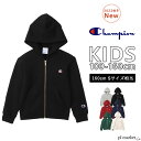 【12 OFF/2023秋冬新作】 Champion チャンピオン キッズ ジップフーデッドスウェットシャツ ZIP HOODED SWEATSHIRT ジップパーカー フルジップ kids キッズ ワンポイント 刺繍 ロゴ刺繍 トップス 男の子 女の子 男女兼用 綿100％ 裏毛 フード 子供 部屋着 ブランド CK-Y102