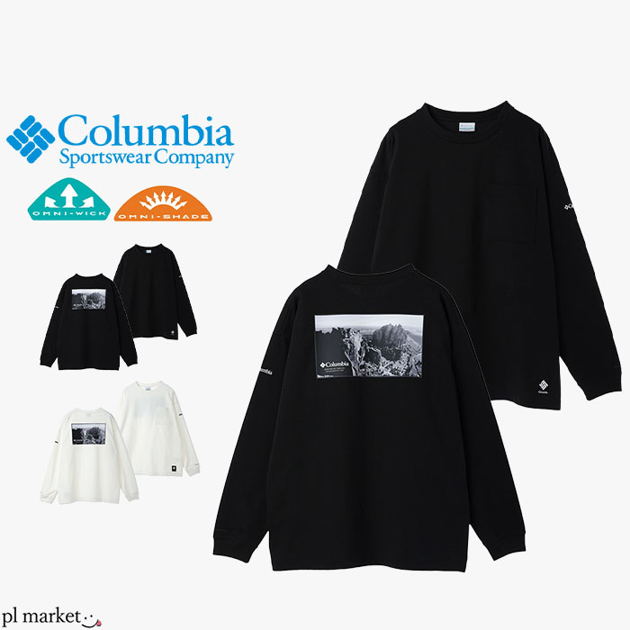 Columbia コロンビア Tシャツ ミラーズクレストグラフィックロングスリーブティー Millers Crest Graphic LS Tee メンズ レディース ユニセックス 春 秋 冬 ブラック ホワイト M-XL PM0690