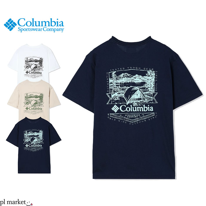 コロンビア Tシャツ メンズ 【2024春夏新作/ラスト1】コロンビア Columbia Tシャツ トップス ロッカウェイリバー バック グラフィックショートスリーブティー Rockaway River Back Graphic SS Tee メンズ レディース ユニセックス 綿 コットン 春 夏 全3色 M-XL XE4916