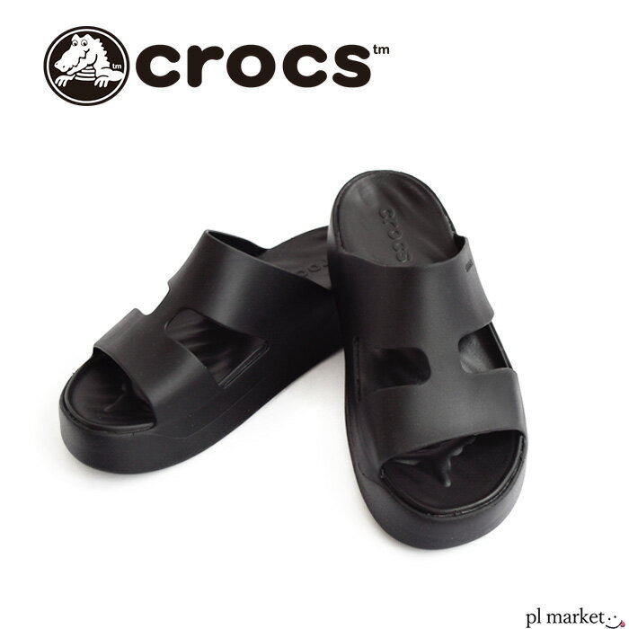 正規取扱店Crocs クロックス サンダル GETAWAY PLATFORM H-STRAP ゲッタウェイ プラットフォーム H ストラップ レディース 春 夏 秋 厚底 22cm-26cm ブラック 209409