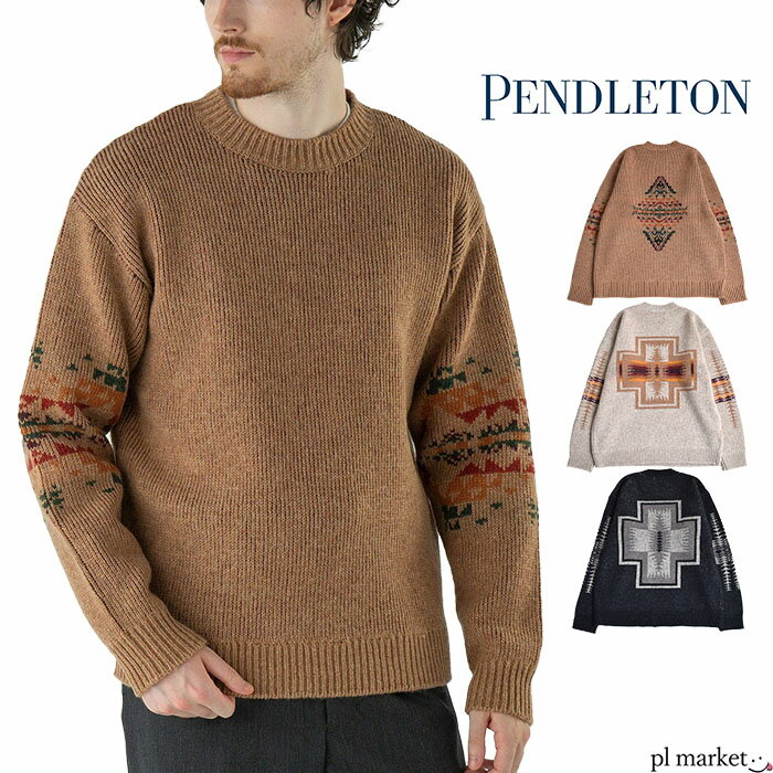 2025߿ ڥɥȥ PENDLETON ˥å  Ĺµ 롼ͥå 㥬ɥ˥å Crewneck Jacquard Knit ...
