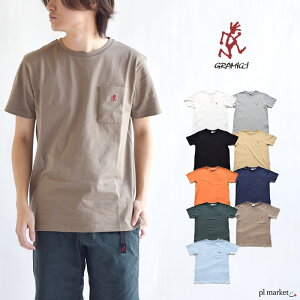 グラミチ Tシャツ GRAMICCI Gramicci ONEPOINT TEE Tシャツ 半袖 ワンポイント コットン クルーネック シンプル 無地 刺繍 ポケット ベーシック アウトドア レディース メンズ ユニセックス