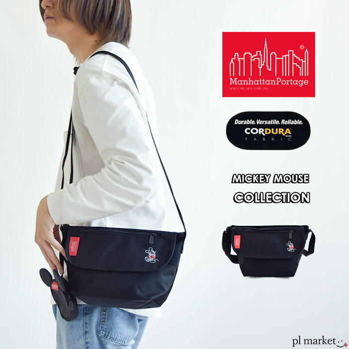 Manhattan Portage マンハッタンポーテージ ショルダーバッグ Casual Messenger Bag バッグ ミッキー コラボ ディズニー ショルダー メンズ レディース ユニセックス 男女兼用 黒 ブラック かばん アウトドア MP1603MIC21 数量限定