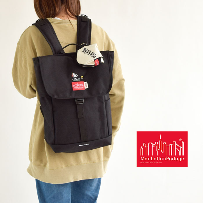 【2021新作】数量限定 日本正規品 Manhattan Portage マンハッタンポーテージ バックパック Washington SQ Backpack JR PEANUTS バッグ リュック メンズ レディース ユニセックス 男女兼用 ブラック かばん ミニバッグ アウトドア MP1220JRPEANUTS21