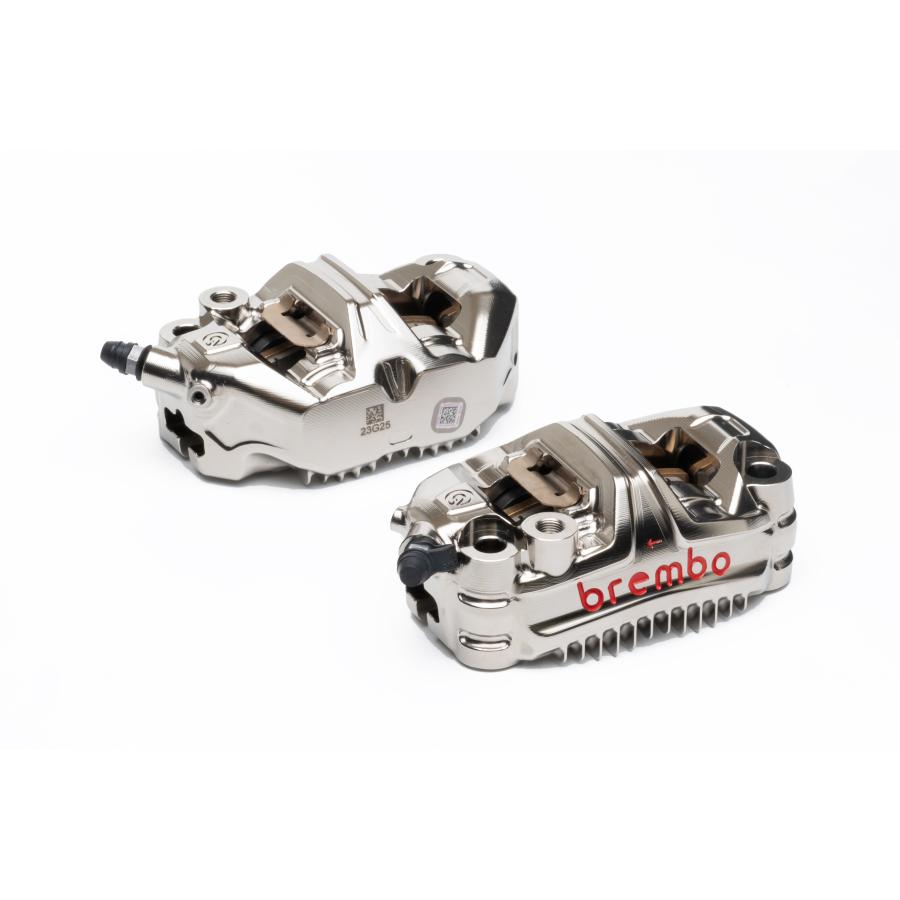 brembo (ブレンボ) GP4-MS ラジアル CNC モノブロック 4P キャリパー ニッケルコーティング レッドロゴ 左右セット Φ30 取付ピッチ:1...