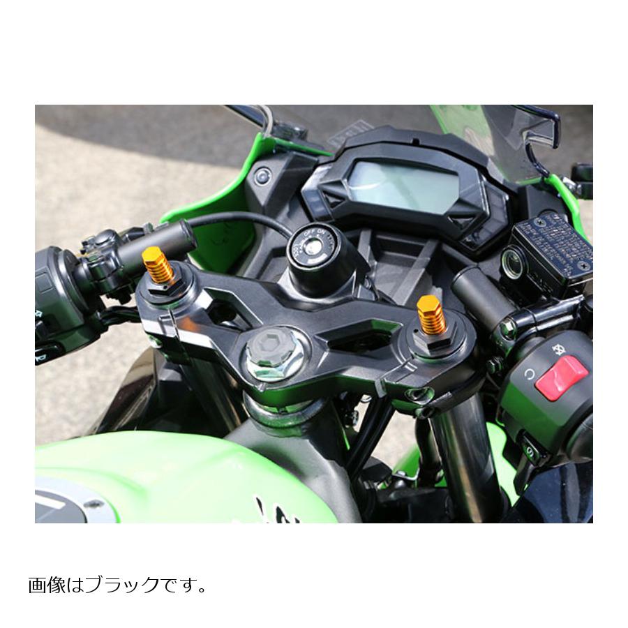 BABY FACE (ベビーフェイス) フロントフォークトップキャップ アルミニウム ブリロードアジャスター ゴールド/キャップ ブラック Ninja250 ニンジャ 005-K0012BK