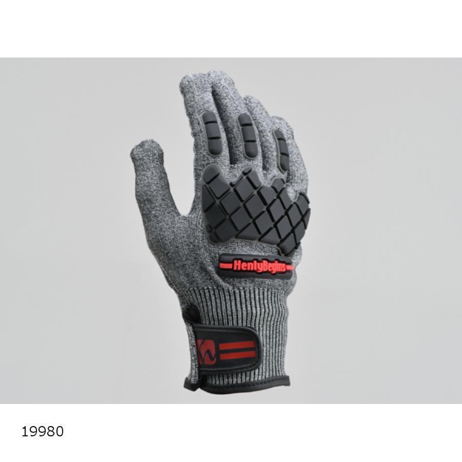 Gloves - Daytona (デイトナ) HBG-060 耐切創グローブ ブラック/レッド/L HENLY B 19980