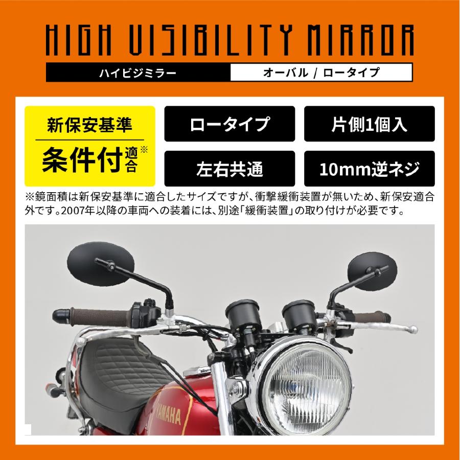 Daytona (デイトナ) オーバルローミラーブラック/M10ギャク 60498