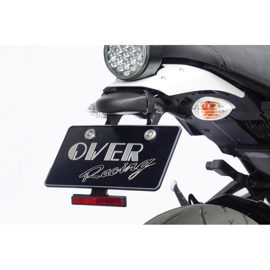 メーカー名：オーヴァーレーシングメーカー品番：57-451-22適合情報：ヤマハ[YAMAHA] XSR900 18-色[カラー]：ブラックアルマイト仕上げ材質[素材]：アルミ削り出しボディ付属品：※リフレクター（反射板）備考：※純正ナンバー灯対応 ※純正ウィンカー対応