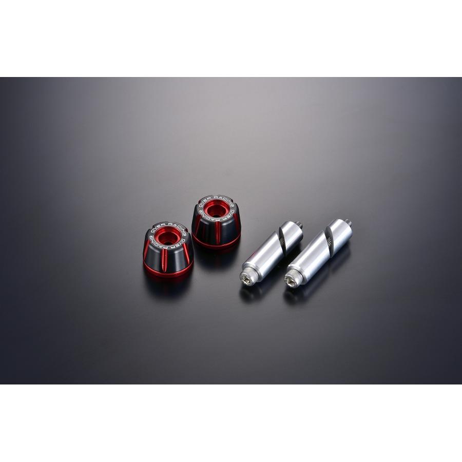 OVER RACING (オーバーレーシング) バーエンド Type2 ブラック/レッド 55-99-031R