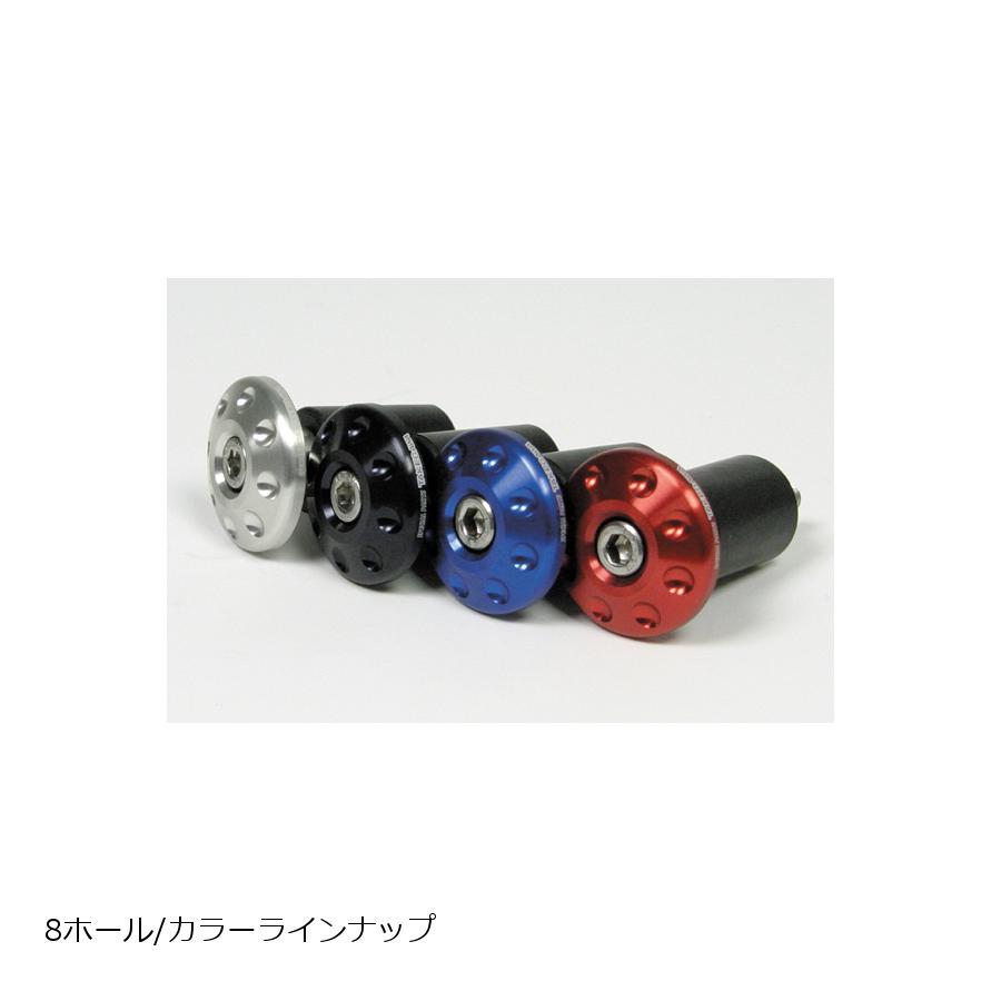 SP武川(SPタケガワ) ハンドルミニバーエンド シルバー/8ホールタイプ アルミ削り出し φ18・φ13用