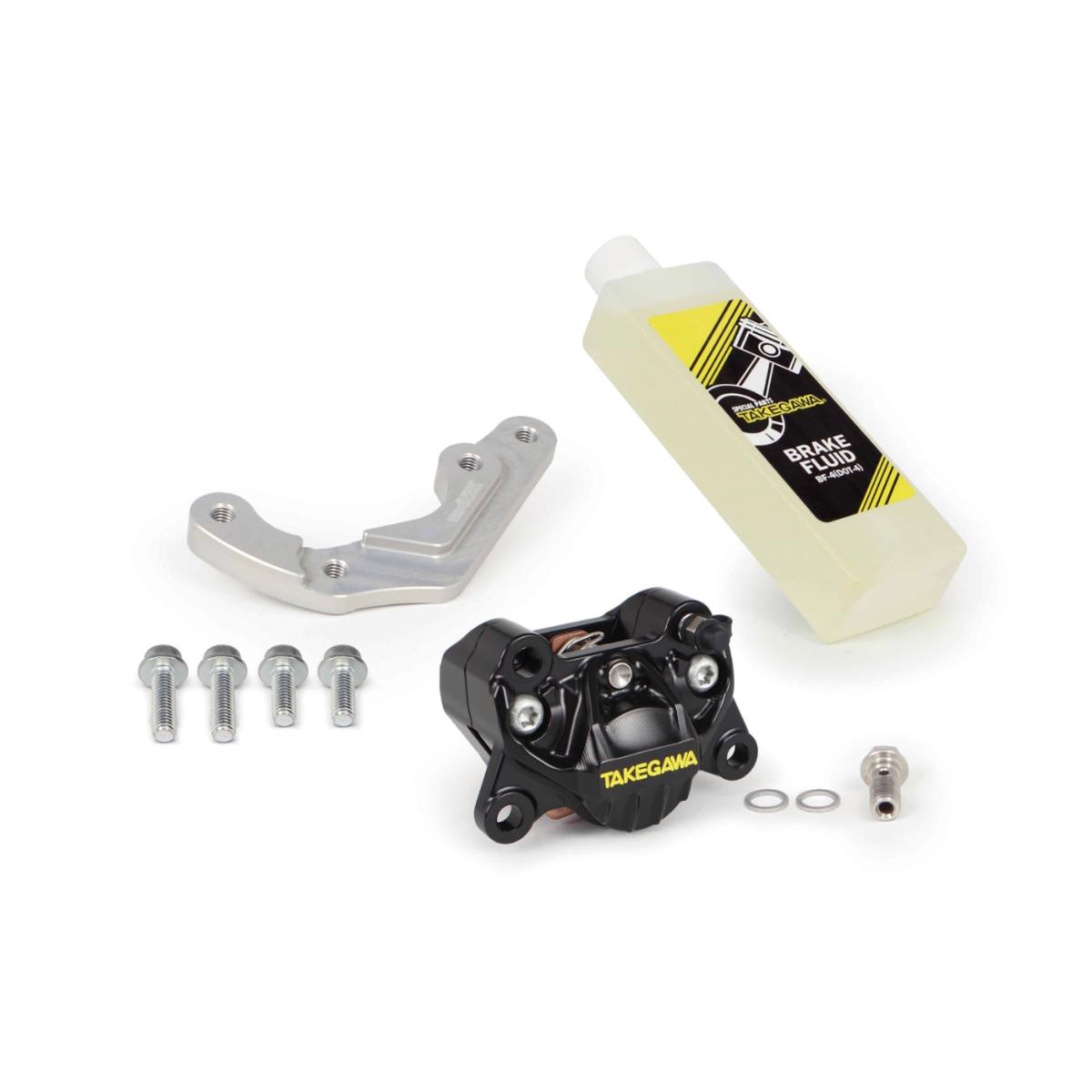 SP武川 (SPタケガワ) アルミビレット2POTキャリパーフロントセット(ブラック) NSF/Ape Type-D/XR MOTARD/モンキー/ゴリラ 06-08-0291