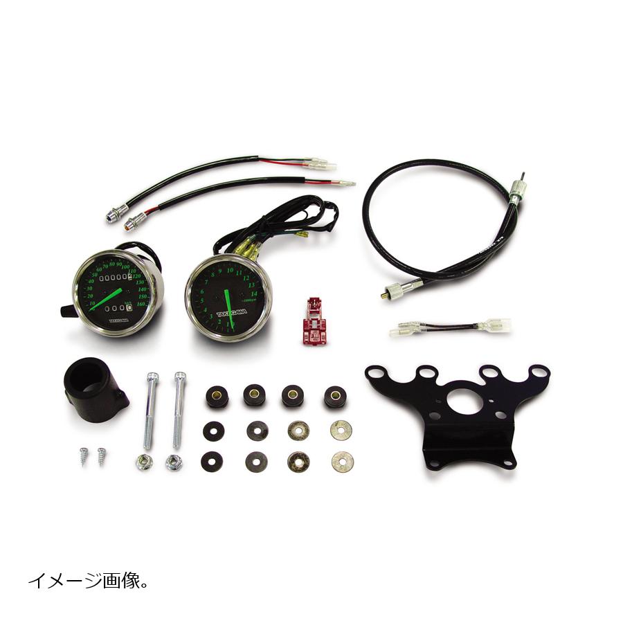 SP武川 (SPタケガワ) スピード＆タコメーターキット ブラック＆グリーン 12Vモンキー(正立フォーク＆電気式タコメーター切替付) 05-05-0088