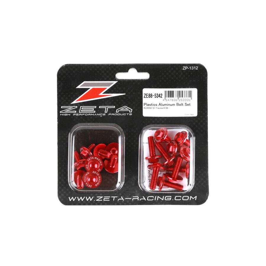 ジータ (ZETA) アルミボルトセット 外装用 レッド KLX250/D-Tracker 18pcs F7977