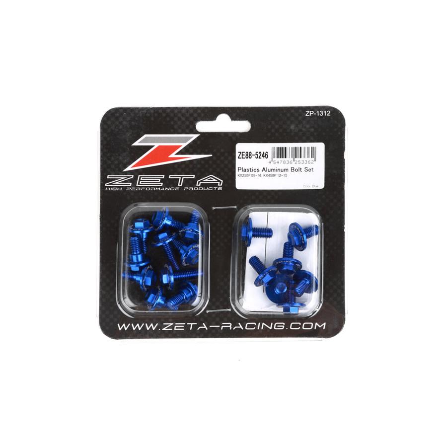 ジータ (ZETA) アルミボルトセット 外装用 ブルーKX250F 450F- 15 17pcs ブルーF7983