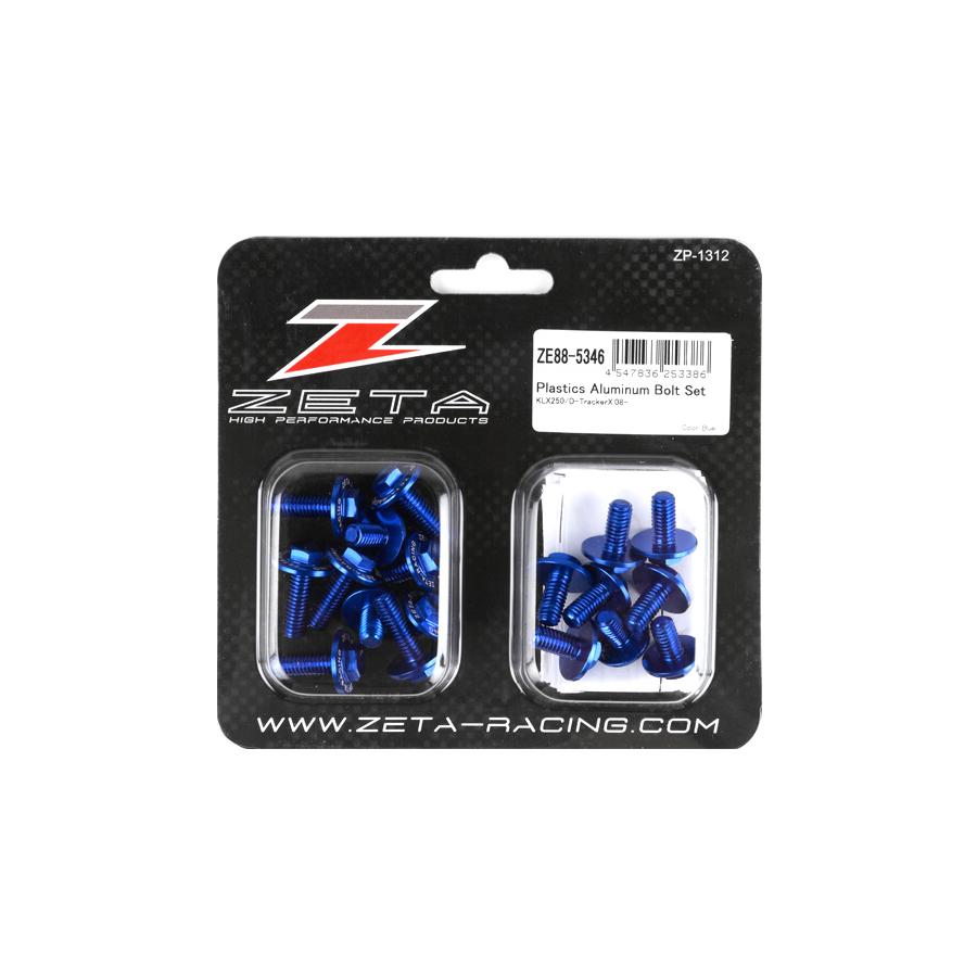 ジータ (ZETA) アルミボルトセット 外装用 ブルーKLX250/D-Tracker 18pcs ブルーF7986