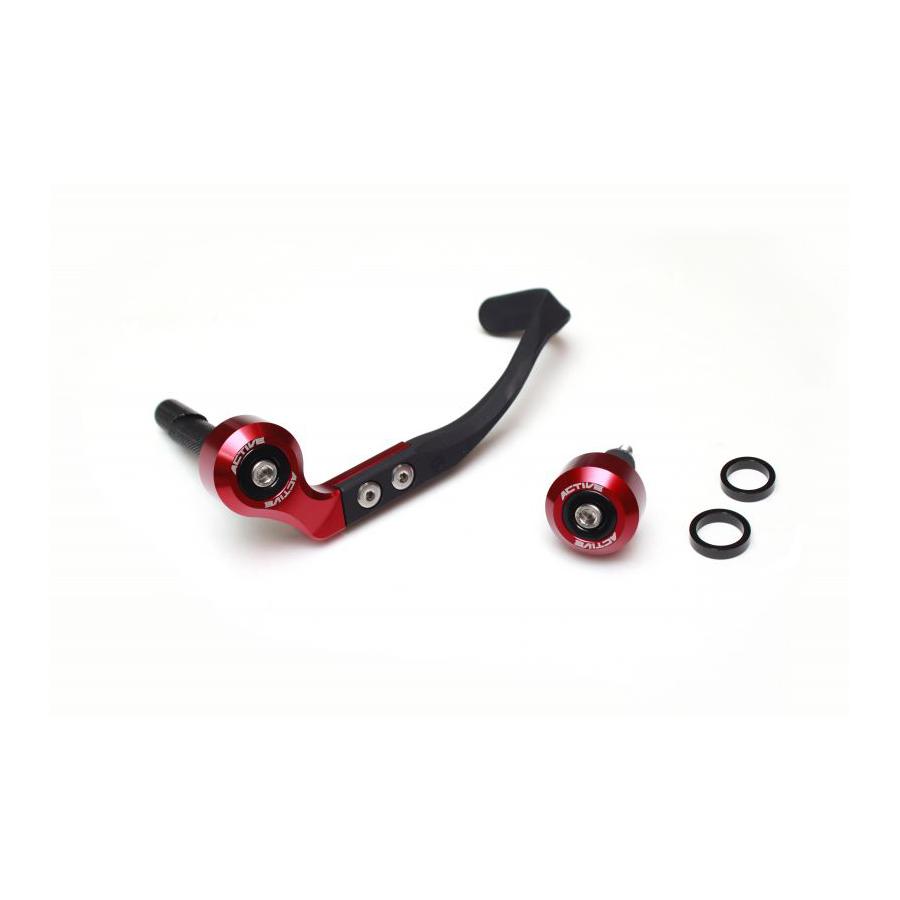 ACTIVE (アクティブ) ブレーキレバーガード＆バーエンドSET レッド ハンドル内径φ13.5-φ15.25用 30802013