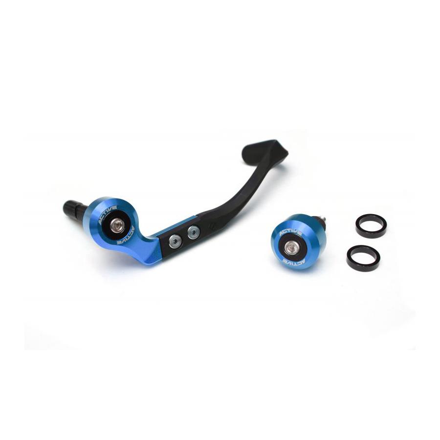 ACTIVE (アクティブ) ブレーキレバーガード＆バーエンドSET ブルー ハンドル内径φ13.5-φ15.25用 30804013