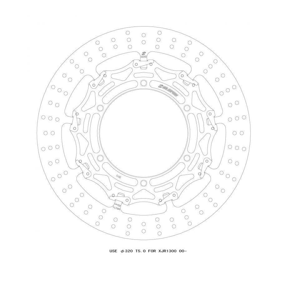 GALE SPEED (ゲイルスピード) クロスロックディスクローターFφ320 R T=5.0 F)XJR1300