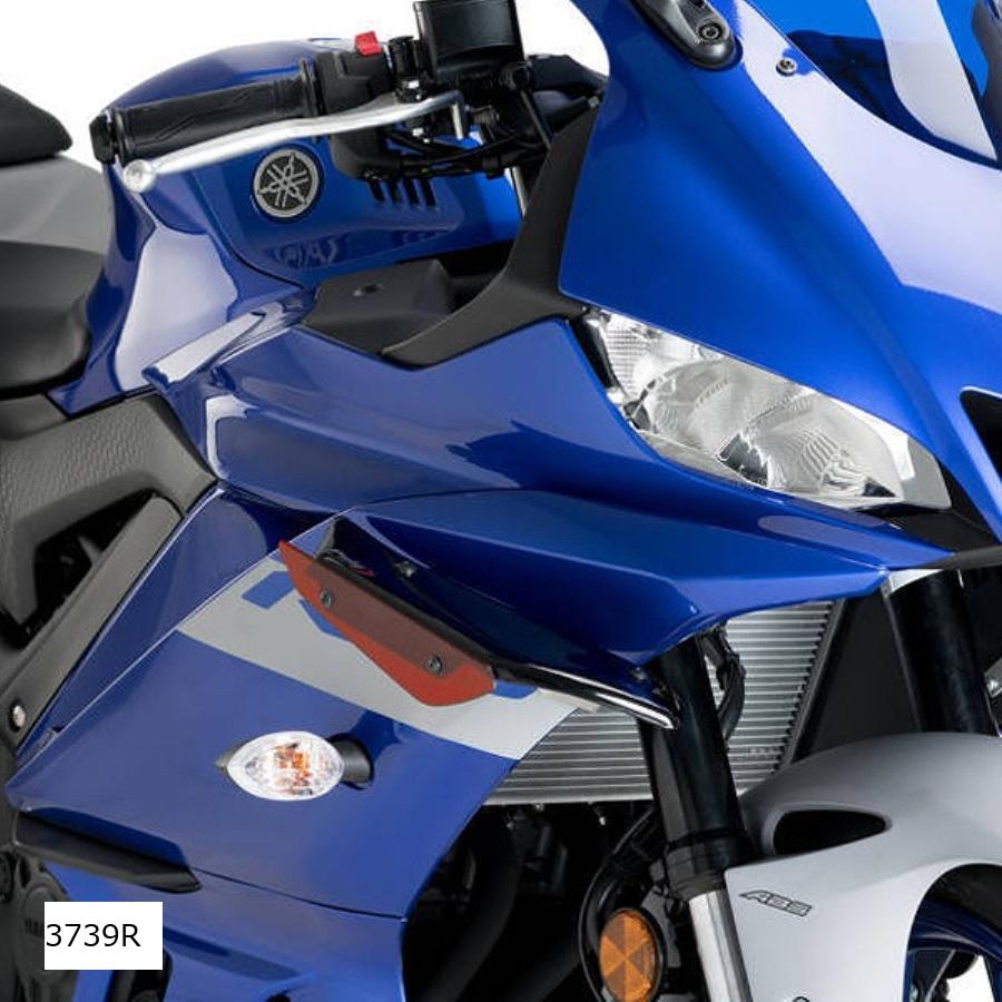 Puig (プーチ) サイドダウンフォーススポイラー レッド YZF-R3 3739R