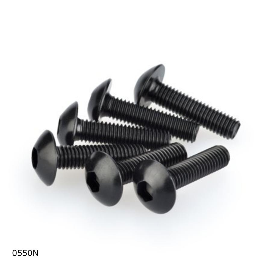 Puig (プーチ) アルミボルト M5x20 6本入り ブラック・アルミ (7075 アルマイト仕上げ) 0550N