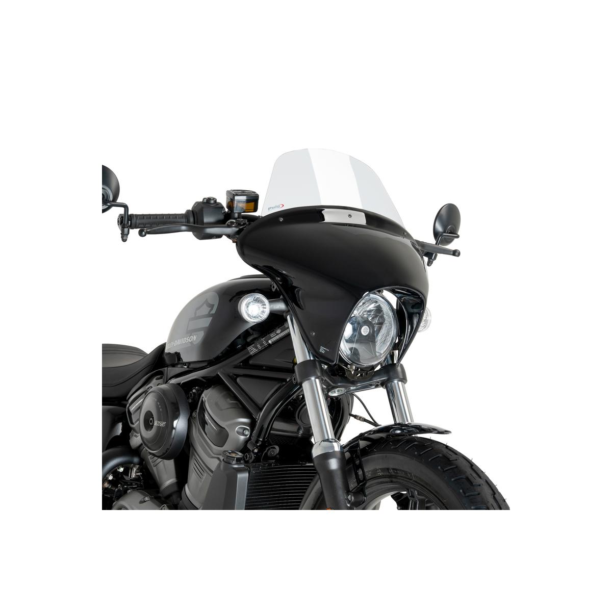 Puig (プーチ) ウインドシールド バットウイングSML TOURING グロスブラック/クリア HARLEY-D NIGHTSTER 975 SPECIAL 21914W