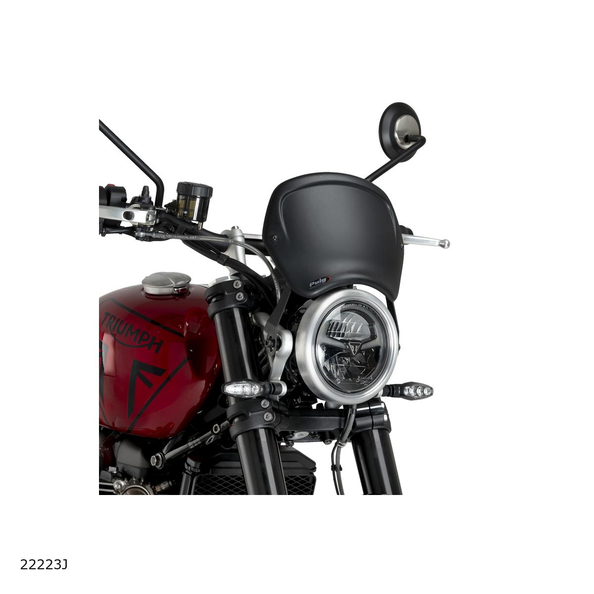 Puig (プーチ) フロントパネル(ABS樹脂) マットブラック SCRAMBLER 1200X 22223J