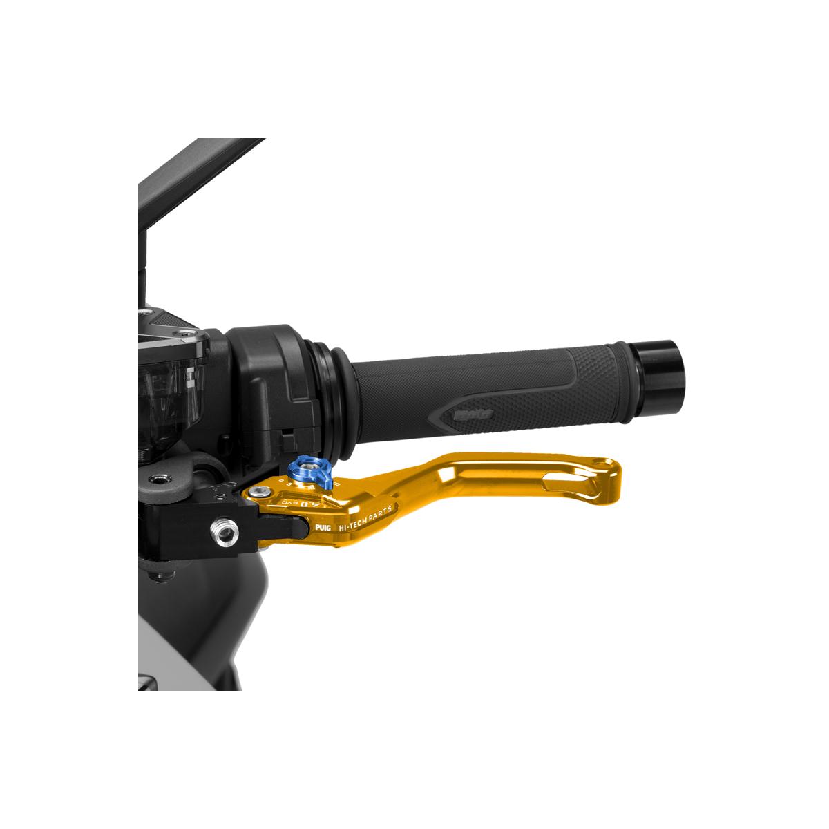Puig (プーチ) CLUTCH LEVER 4.0.SHORT (ショートタイプ) クラッチレバー ゴールド/ブルー 4230OA