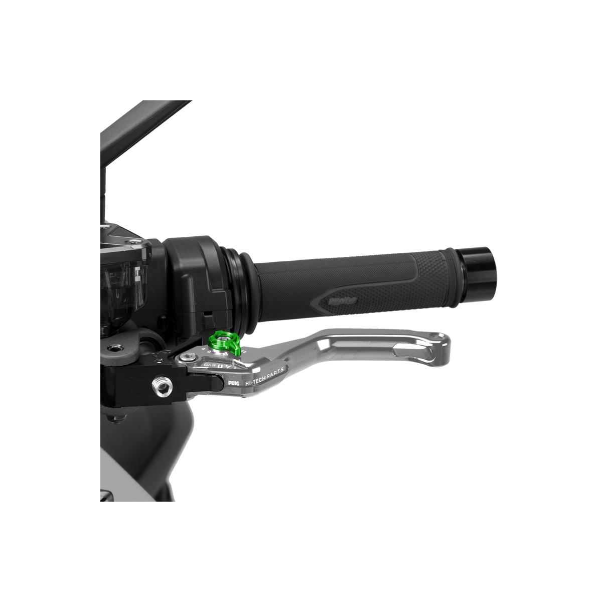 Puig (プーチ) CLUTCH LEVER 4.0.SHORT (ショートタイプ) クラッチレバー シルバー/グリーン 4230PV