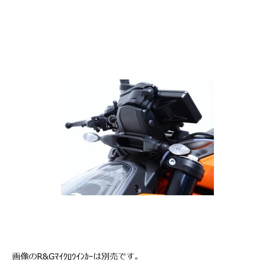 R&G (アールアンドジー) フロントウインカーランプアダプター ブラック 1290 SUPER DUKE [スーパーデューク R] RG-FAP0005BK