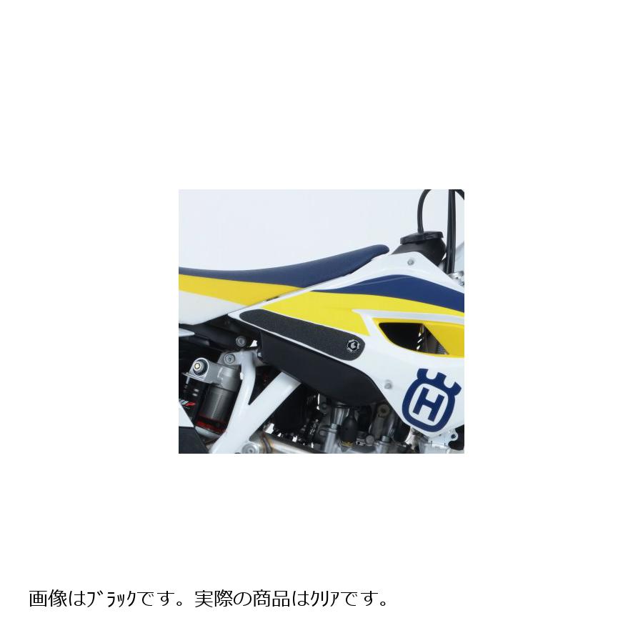 メーカー名：アールアンドジーメーカー品番：RG-EZRG1100CLタンク周りに貼り付けることにより、表面の突起物が滑りを抑制し、確実にグリップして今まで以上にバイクをコントロールしやすくなります。販売備考：キャンセル不可商品です。2-Grip Kit(front of seat, not tank)適合情報：ハスクバーナ［Husqvarna］ FS450 15-色[カラー]：クリア材質[素材]：PVC内容量[数量]：2枚備考：キャンセル不可商品です※取り付け、組み立ては信頼のおける整備士にご依頼下さい。 ※取り付けに関しては車体へ追加工が必要な場合があります。