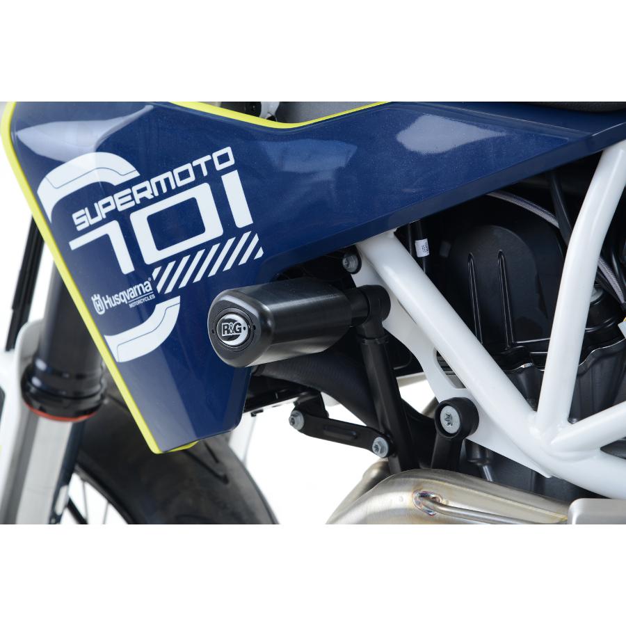 R&G (アールアンドジー) フレームスライダー エアロクラッシュプロテクター ブラック HUSQVARNA 701Enduro/701Supermoto
