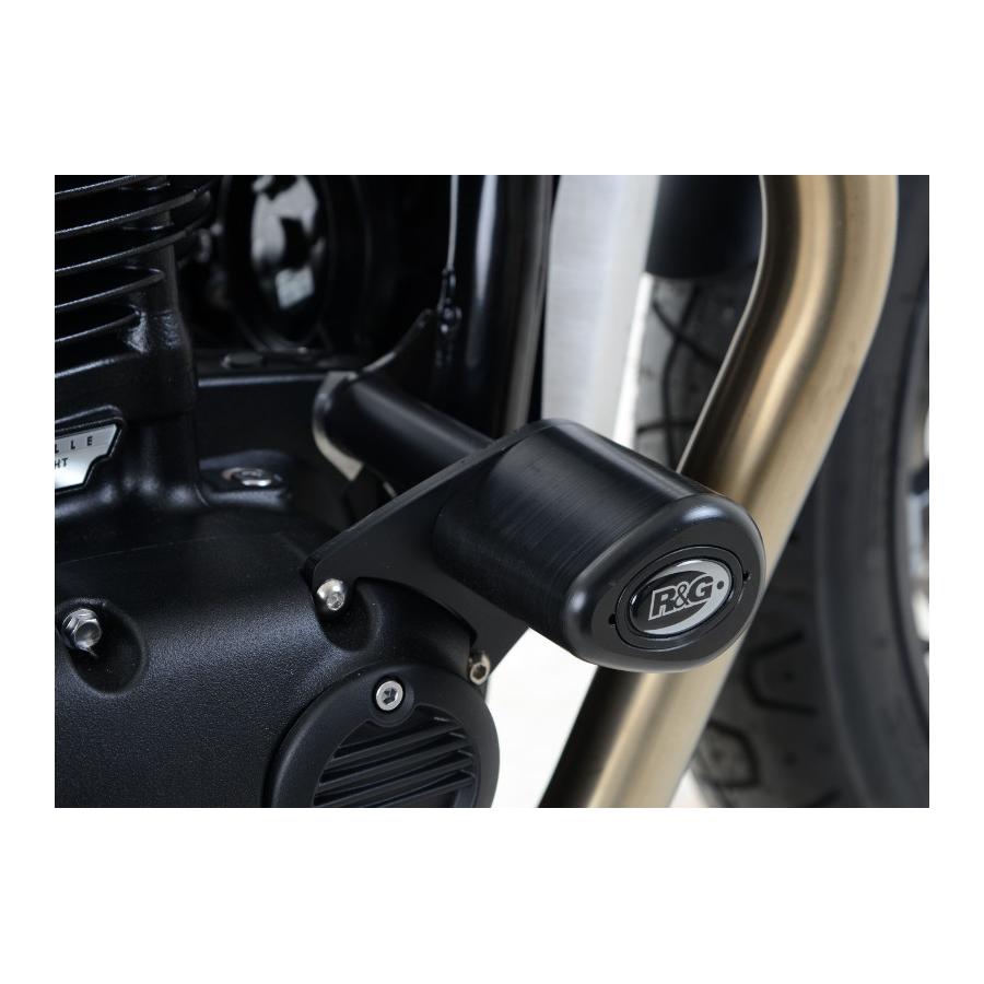 R&G (アールアンドジー) エアロクラッシュプロテクター ブラック TRIUMPH Thruxton1200/R