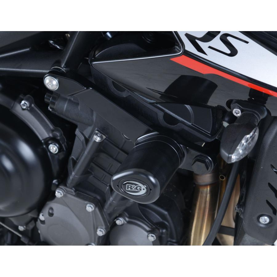R&G (アールアンドジー) エアロクラッシュプロテクター ブラック Street Triple765RS RG-CP0430BL