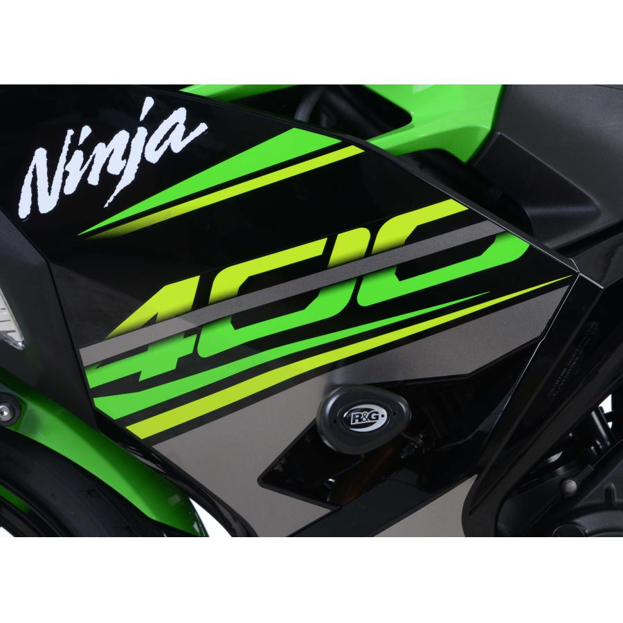 R&G (アールアンドジー) エアロクラッシュプロテクター ブラック Ninja400 ニンジャ400 RG-CP0444BL