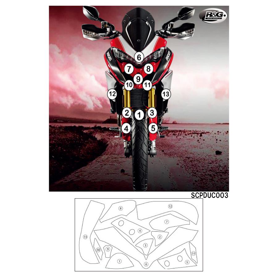 R&G (アールアンドジー) セカンドスキン(高品質ポリウレタン保護フィルム) MULTISTRADA1200 RG-SCPDUC003