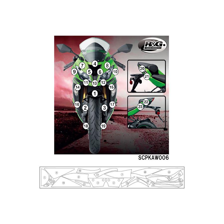 R&G (アールアンドジー) セカンドスキン(高品質ポリウレタン保護フィルム) ZX-6R(636) RG-SCPKAW006